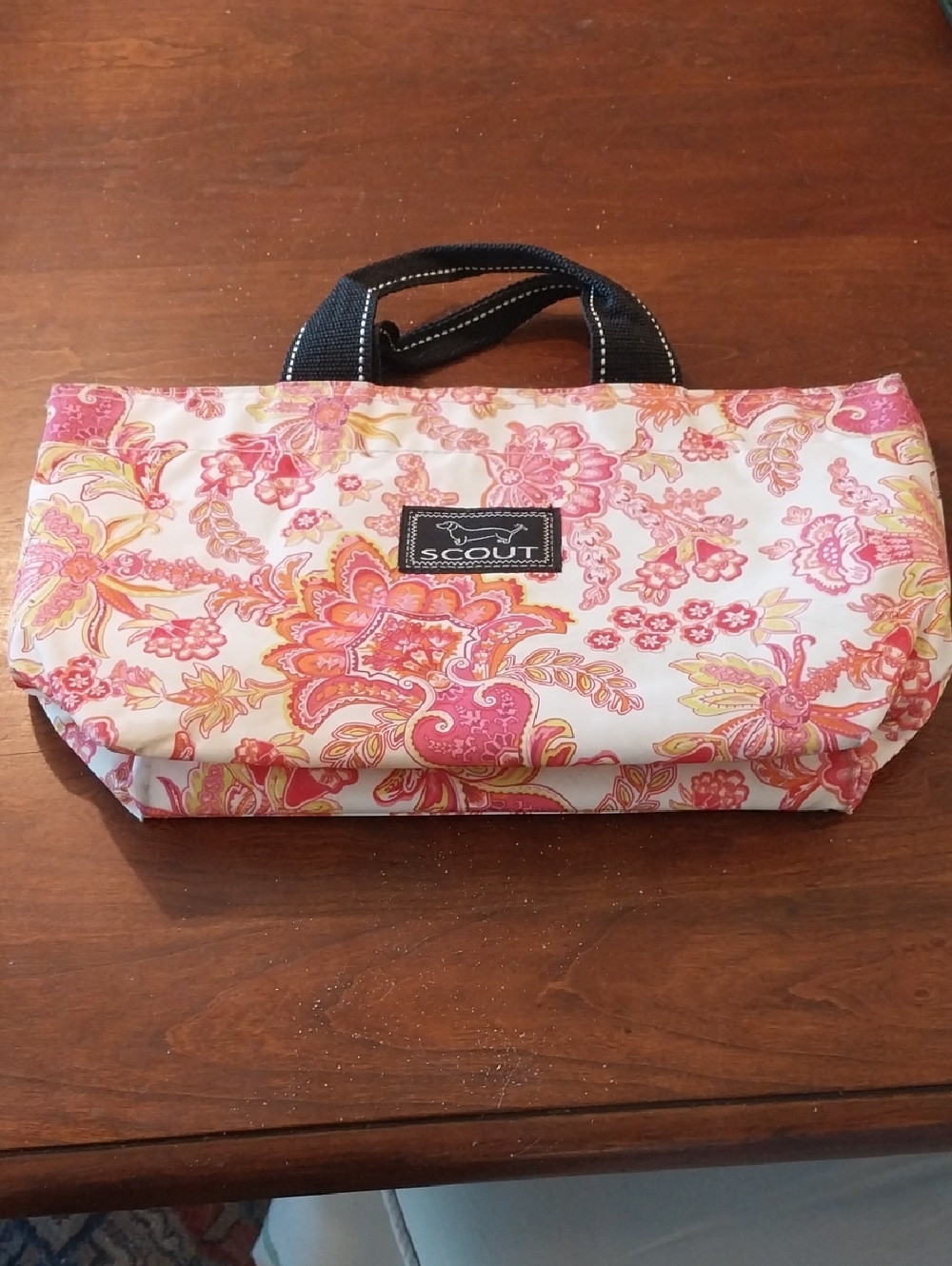 Scout Pink and Yellow PLASTIC Floral Cosmetic Bag - Scout